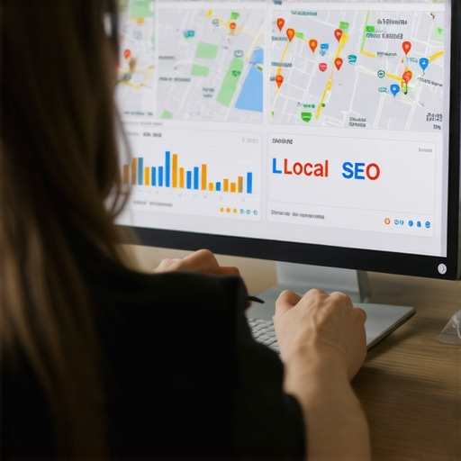 Digital marketer analyzing local SEO data for Google Maps optimization