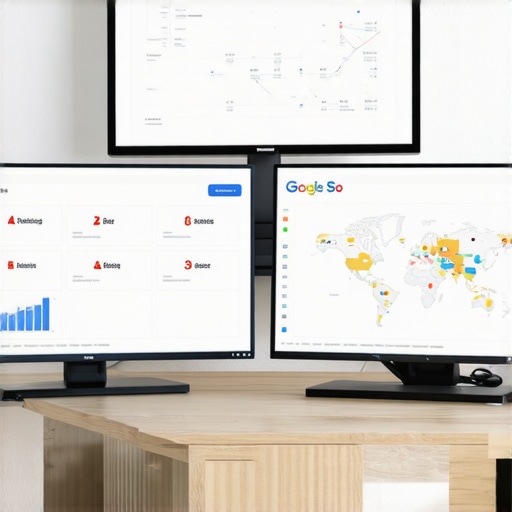 Digital analytics dashboard displaying local SEO and Google Maps rankings