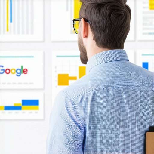 SEO expert reviewing data analytics and Google Maps performance metrics.