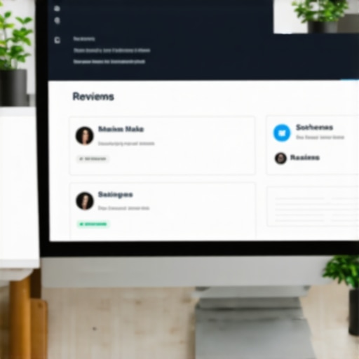SEO expert reviewing schema markup and reviews on a laptop for local SEO optimization.