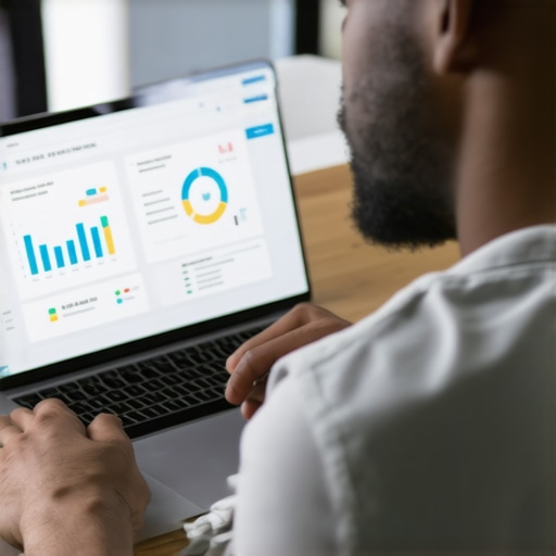 Person examining local SEO metrics on a laptop for Google Business Profile
