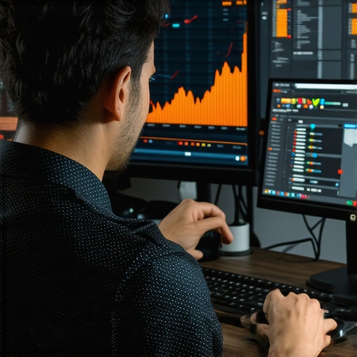 Advanced Local SEO Strategies A marketing professional reviewing local SEO analytics on a computer screen with graphs and charts.