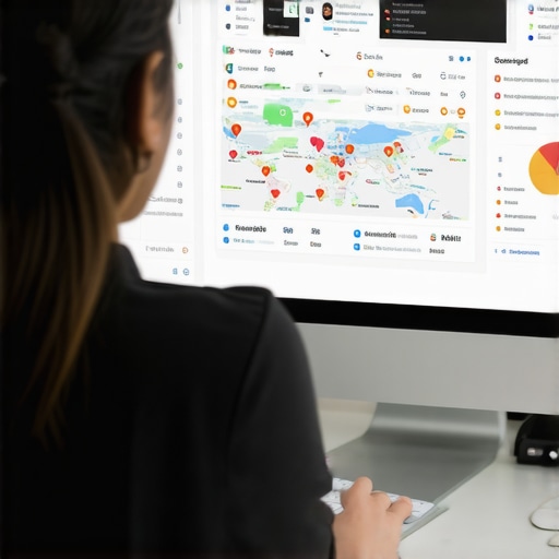 Analyzing Google My Business Analytics Person reviewing local SEO metrics on a computer to improve Google Business Profile rankings