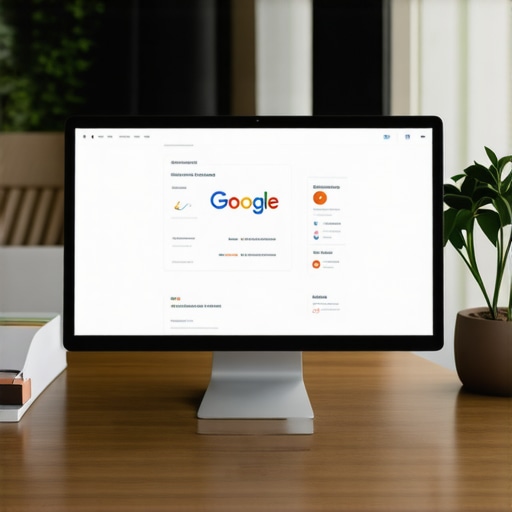 Google Profile Optimization Analytics A workspace with a computer displaying Google Maps Pack analytics and optimization tools.
