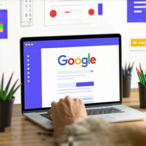 Digital marketer optimizing Google Business Profile on a laptop