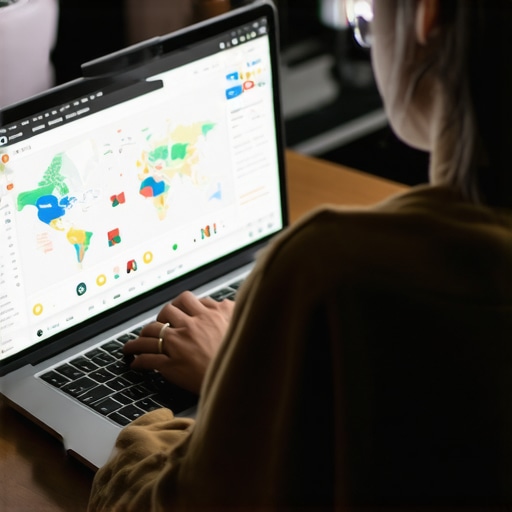 Person working on local SEO and Google Maps rankings with analytics tools.