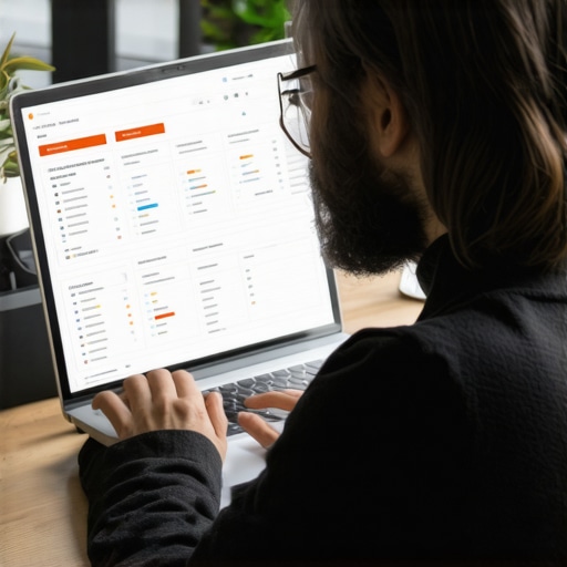 Person reviewing Search Console performance report with keyword data for local SEO