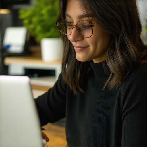 Business owner responding to customer reviews and inquiries on Google Business Profile via laptop and mobile