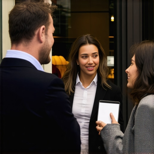 Business owner interacting with customers in storefront