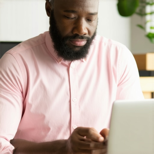 Business owner replying to reviews on laptop, optimizing Google Profile.