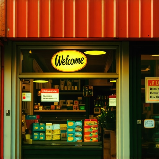 Bright storefront showcasing local business with attractive signage.