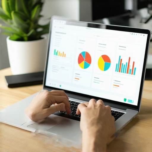 Person analyzing SEO metrics on a laptop for local business ranking