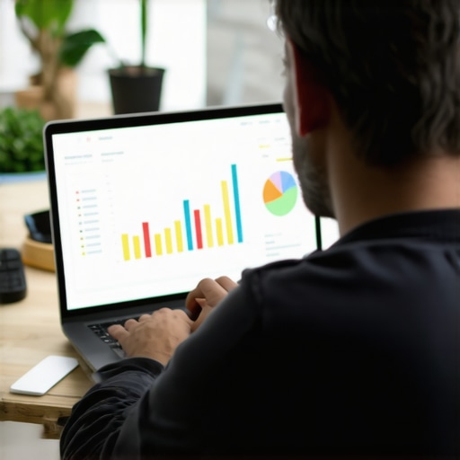 Person managing local SEO analytics with multiple SEO tools open on a laptop.