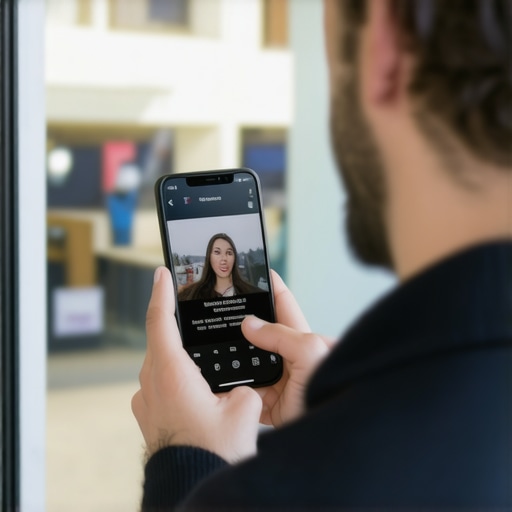 Business owner recording a customer testimonial video for Google Profile