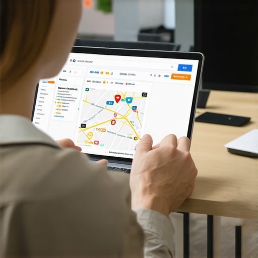 Business owner actively responding to customer reviews on Google Maps using a laptop.