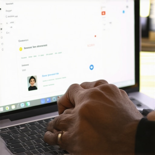 Person updating Google Business Profile on laptop, emphasizing SEO strategies