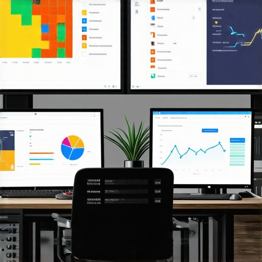 A professional SEO workspace displaying various analytics and management software for local SEO maintenance