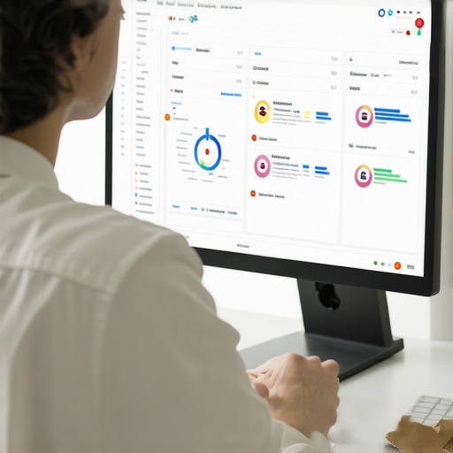Business owner editing Google Business Profile on desktop computer to improve local search visibility.