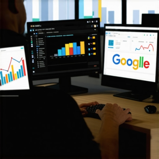 SEO Tools in Action for Local Rankings A person working with SEO tools on a computer for local Google profile optimization.