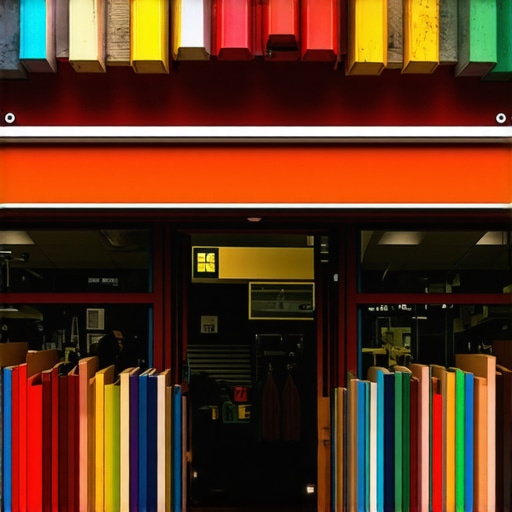 Exterior view of a lively local business storefront with prominent signage and inviting entrance